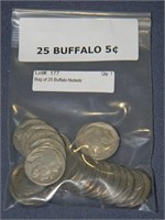 Bag of 25 Buffalo Nickels