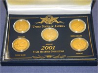 Boxed 2001 Goldplated State Qtr set