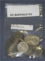 Bag of 25 Buffalo Nickels