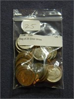 Bag of 25 Silver dimes