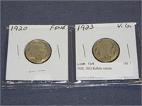 1920, 1923 Buffalo nickels