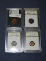 1970S Lincoln cent & 3 Roman coins