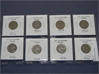 Sheet of 8 Jefferson nickels