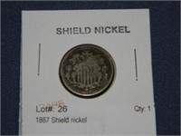 1867 Shield nickel