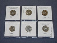 Sheet of 6 Unc. Jefferson nickels