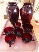 Ruby Red Glassware lot