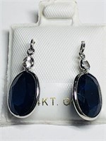$1000 14K Sapphire White Sapphire Earrings