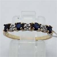 $600 10K Sapphire  Diamond 1.16Gms Ring