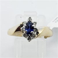 $1400 10K Sapphire  Diamond 2.43Gms Ring