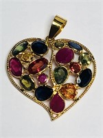 $2000 18K Sapphire Ruby Pendant