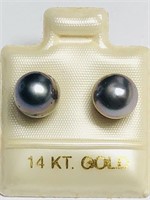 $300. 14KT Gold Sea Pearl Earrings