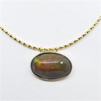 $2000 10K Enhanced Black Opal Pendant