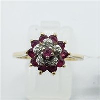 $1200 10K Ruby  Diamond 2.5Gms Ring