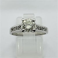 $9600 14K Solitaire W/Side Dia Ring