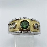 $9755 14K Green Diamond W/Side Dia 6.80Gms Ring
