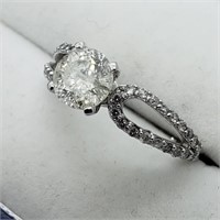 $5445 14K Solitaire W/ Side Dia Ring