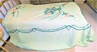 Vintage Green Chenille Bedspread