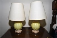 Pair of Small Vintage Glass Table Lamps