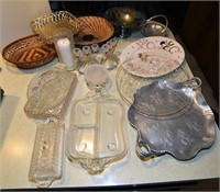 Lot of Platters and Glassware
