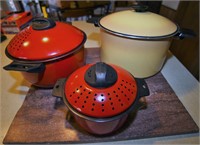 Red and Yellow Enamel Cookware