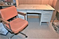 Painted Wood Desk & Office Arm Chair