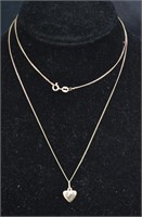 14kt (585 Russia) Gold Chain & Heart Locket 24"