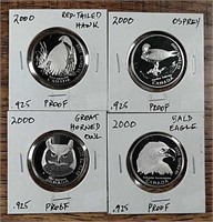 Set of (4)  2000 Birds of Prey  Fifty Cents  Proof
