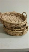 Stack of oval natural baskets
