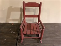 PAINTED RED CHILDS ROCKER