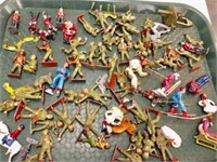 Old Lead Soldier and 40s snow toy figures