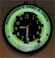 Jim Hightower's Chat & Chew Neon Clock