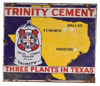 Trinity Cement Texas Porcelain Sign