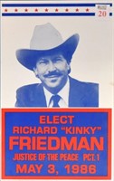 Kinky Friedman 1986 Justice Of Peace Poster