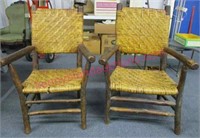 pair of vintage hickory armchairs - nice