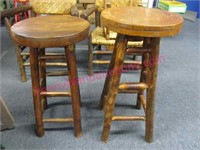2 vintage hickory bar stools (oak tops)