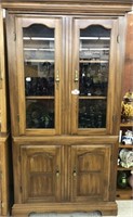 Vintage glass front corner cabinet