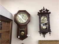 Pair of wall clocks