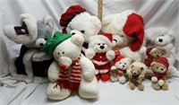Plush animal toys with Christmas theme, 10 in lot