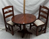 Dolls chairs(2) & round table 16" diameter