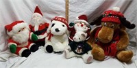 Plush Santa Claus and stuffed animals