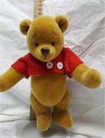 Pooh Bear on stand, mohair, jointed, 14" tall