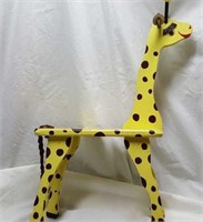 Wood giraffe doll size seat,  total height 24"