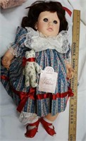Pauline Doll,  "Alison",  signed, with teddy bear