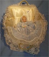 Sugar Lump Doll in crib, extra hair, dress, bonnet