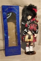 "The Boy Piper" Scottish Porcelain Doll,  12" tall