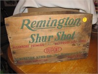Vintage Remington Shur Shot Wood Shell Box
