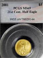 2001 $5 Gold EaglePCGS MS 69