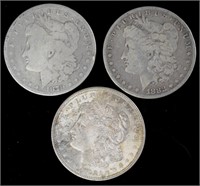 79, 82p & 21p Morgan Silver Dollars