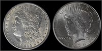 1900 Morgan & 1924 Peace Silver Dollars