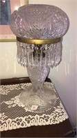 Vintage cut glass crystal prism lamp